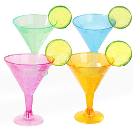 Supernal 72 pcs Plastic Martini Glasses,7oz Plasitc Dessert Cups， Colors Plastic Cocktail Glasses, Neon Cocktail Cups Great for Appetizers,Plastic Glasses Perfect for Wedding and Party