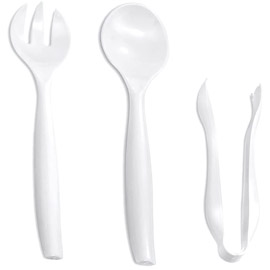 Supernal 72 pcs White Plastic Serving Utensils，24pcs 10