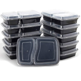 Meal Prep Containers [50 Pack] 2 Compartment with Lids, Food Storage Containers, Bento Box Microwave/Dishwasher/Freezer Safe,Supernal